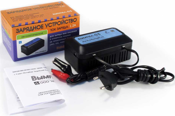 Зарядное устройство Вымпел-03 (автомат, 1.2А, 6В, для гелевых и кислотных АКБ)