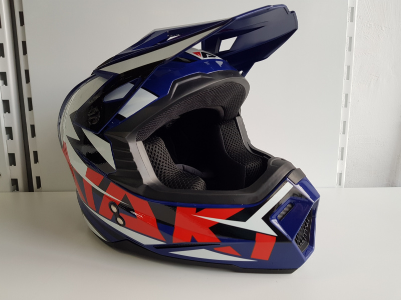 Шлем (кроссовый) Ataki JK801 Rampage синий/красный глянцевый