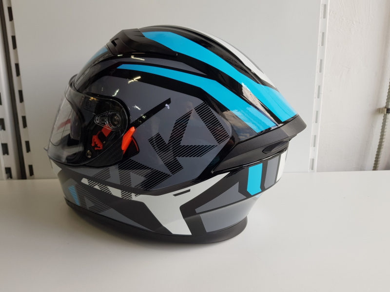 Шлем (интеграл) Ataki JK316 Route серый/голубой глянцевый