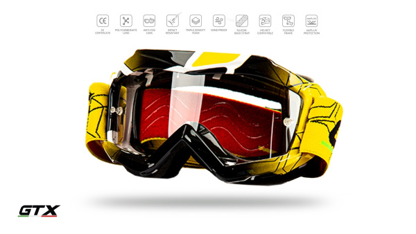 Очки для мотокросса детские GTX 5018 желтые