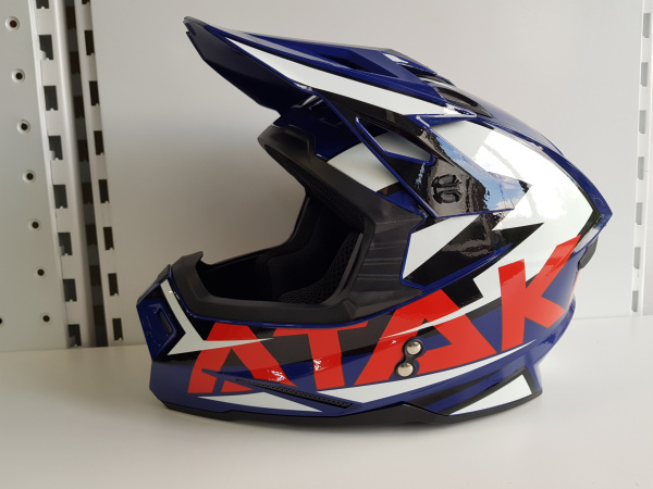 Шлем (кроссовый) Ataki JK801 Rampage синий/красный глянцевый