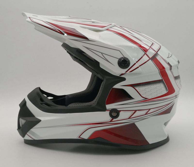 Шлем детский (кроссовый) ATAKI SC-15 Rift красный/белый глянцевый 