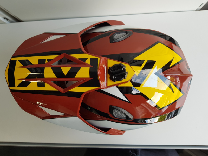 Шлем (мотард) Ataki JK802 Rampage коричневый/желтый глянцевый