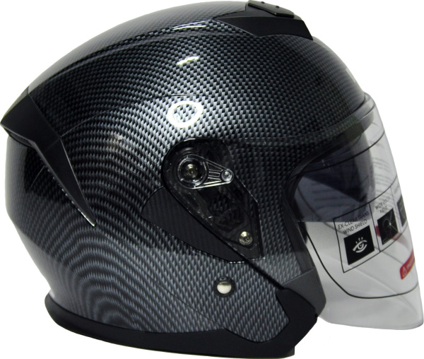 Шлем открытый Ataki JK526 Carbon черный/серый глянцевый