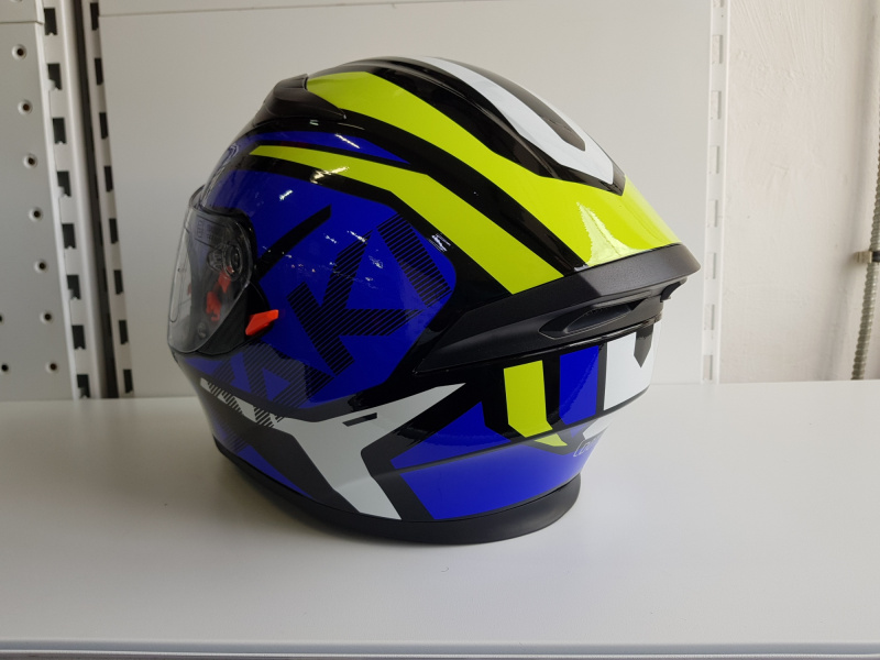 Шлем (интеграл) Ataki JK316 Route синий/Hi-Vis желтый глянцевый