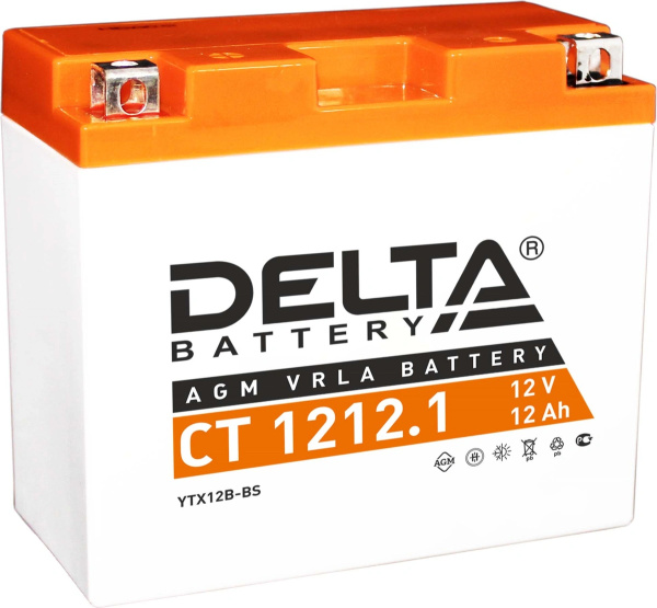 Аккумулятор Delta CT1212.1 размеры (мм): 151/70/131, YT12B-BS, 12 Ah