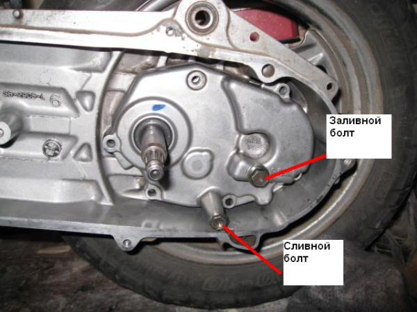 Замена трансмиссионного масла в редукторе скутера