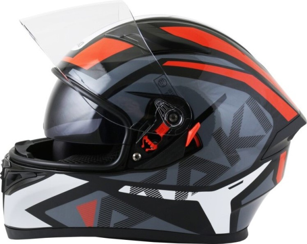 Шлем (интеграл) Ataki JK316 Route серый/красный глянцевый