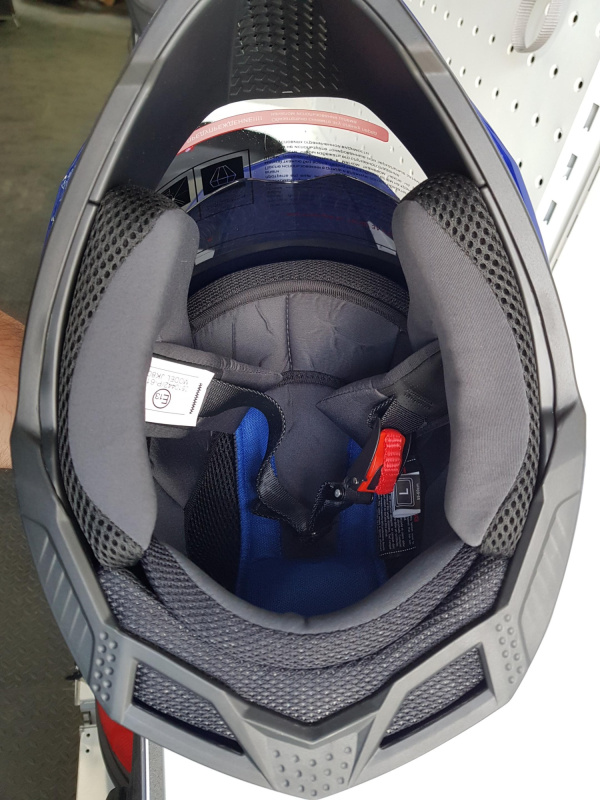 Шлем (мотард) Ataki JK802 Rampage синий/красный глянцевый