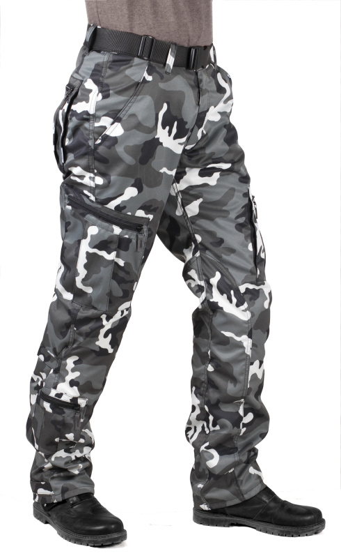 Мотоштаны мужские INFLAME TACTIC GRAY, цвет серый-камуфляж