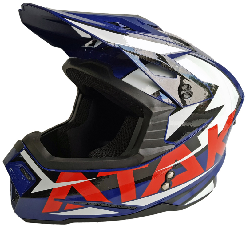 Шлем (кроссовый) Ataki JK801 Rampage синий/красный глянцевый