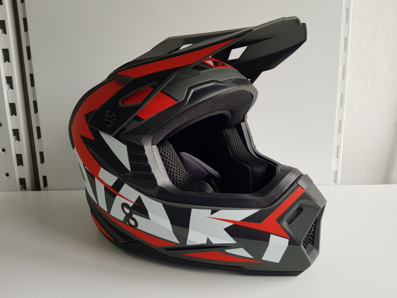 Шлем (кроссовый) Ataki JK801 Rampage красный/серый матовый