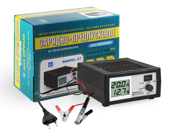 Зарядное устройство Вымпел-37 (автомат, 0-20А, 14.1/14.8/16В, сегментный ЖК индикатор)