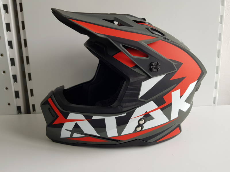 Шлем (кроссовый) Ataki JK801 Rampage красный/серый матовый