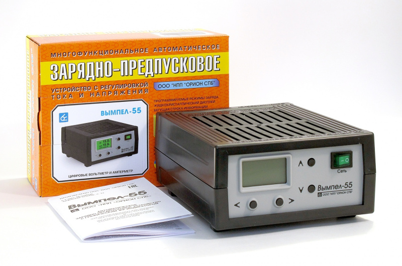 Зарядное устройство Вымпел-55 (автомат, 0-18А, 5-19 В  ЖК индикатор)