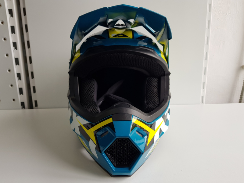 Шлем (кроссовый) Ataki JK801 Rampage синий/желтый глянцевый