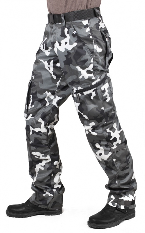 Мотоштаны мужские INFLAME TACTIC GRAY, цвет серый-камуфляж