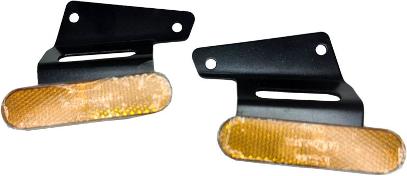 Катафоты оранжевый овальный 95х24 мм на металлическом кронштейне 2 шт. (плавый + левый)