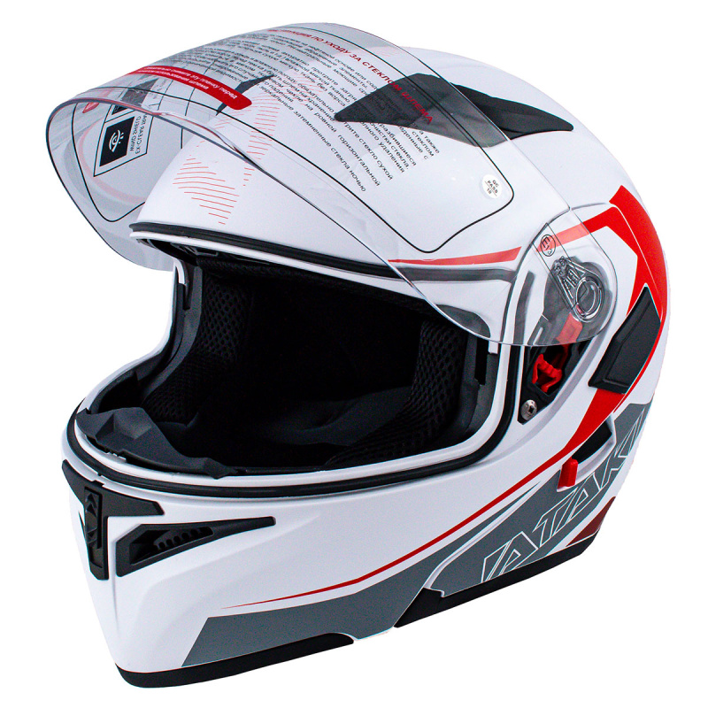 Шлем модуляр Ataki JK902 Sport красный/серый/белый матовый