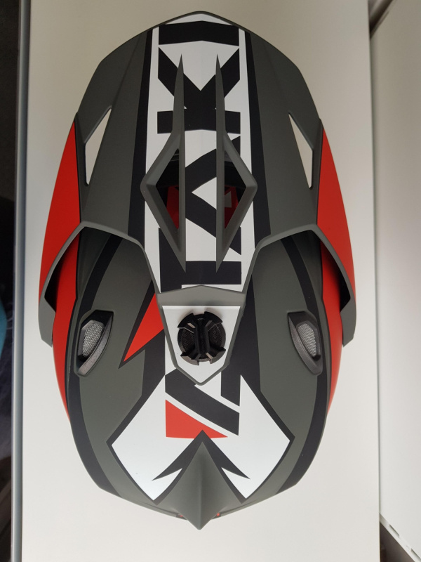 Шлем (мотард) Ataki JK802 Rampage красный/серый матовый