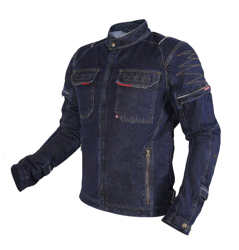 Мотокуртка мужская INFLAME VEGAS хлопок+арамид, цвет синий темный