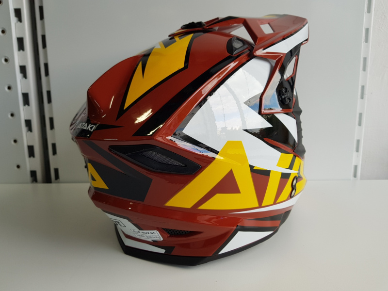 Шлем (кроссовый) Ataki JK801 Rampage коричневый/желтый глянцевый 