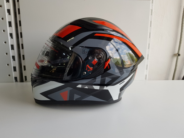 Шлем (интеграл) Ataki JK316 Route серый/красный глянцевый