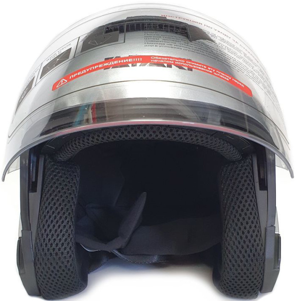 Шлем открытый Ataki JK526 Solid серебристый глянцевый