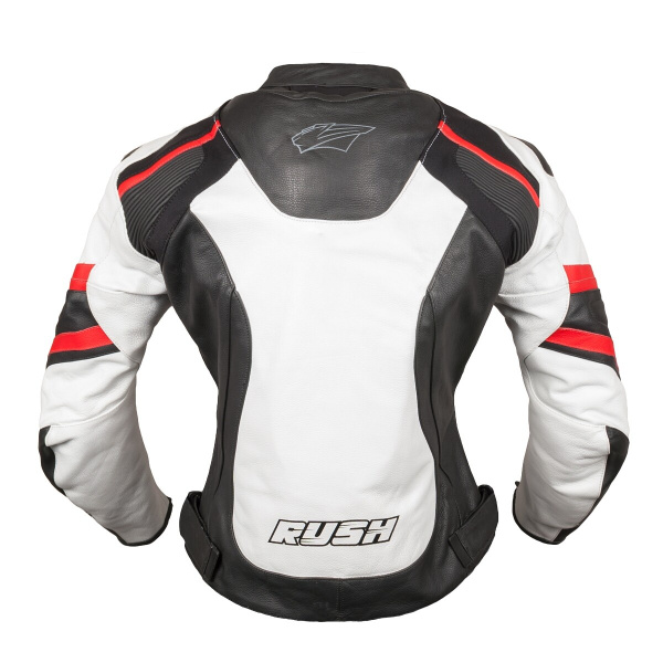 Мотокуртка RUSH BLAZE кожа, цвет черный/белый/красный
