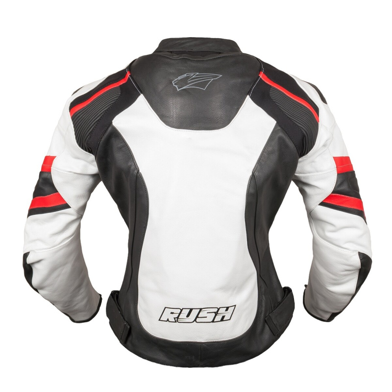 Мотокуртка RUSH BLAZE кожа, цвет черный/белый/красный