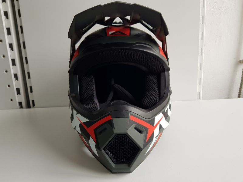 Шлем (кроссовый) Ataki JK801 Rampage красный/серый матовый