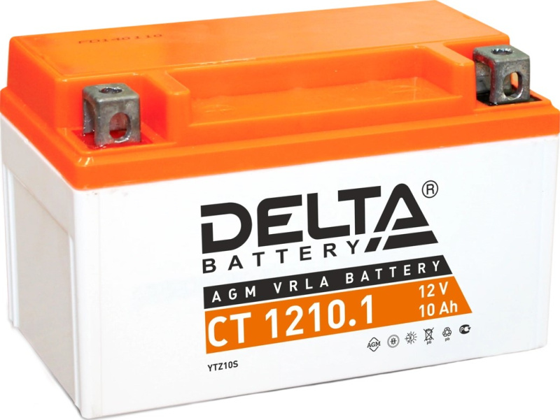 Аккумулятор Delta CT1210.1 размеры (мм): 150/86/93, YTZ10S, пуск.ток190 10 Ah
