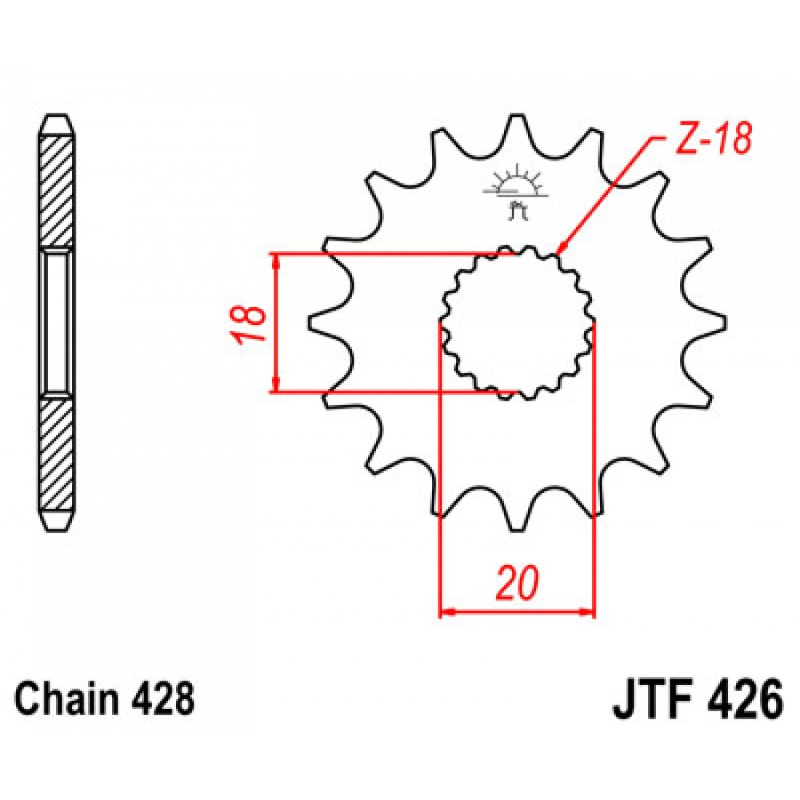 Звезда мотоциклетная JT JTF42614