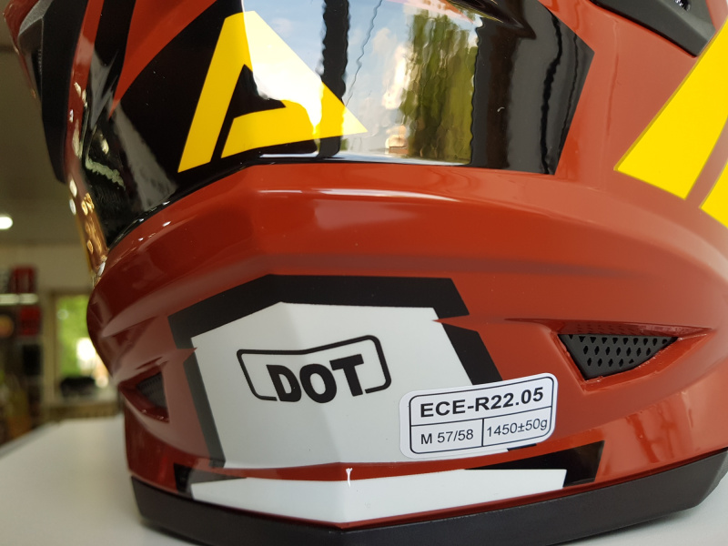 Шлем (мотард) Ataki JK802 Rampage коричневый/желтый глянцевый