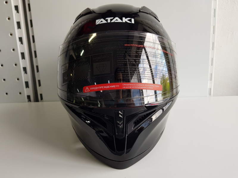 Шлем (интеграл) Ataki JK316 Solid черный глянцевый