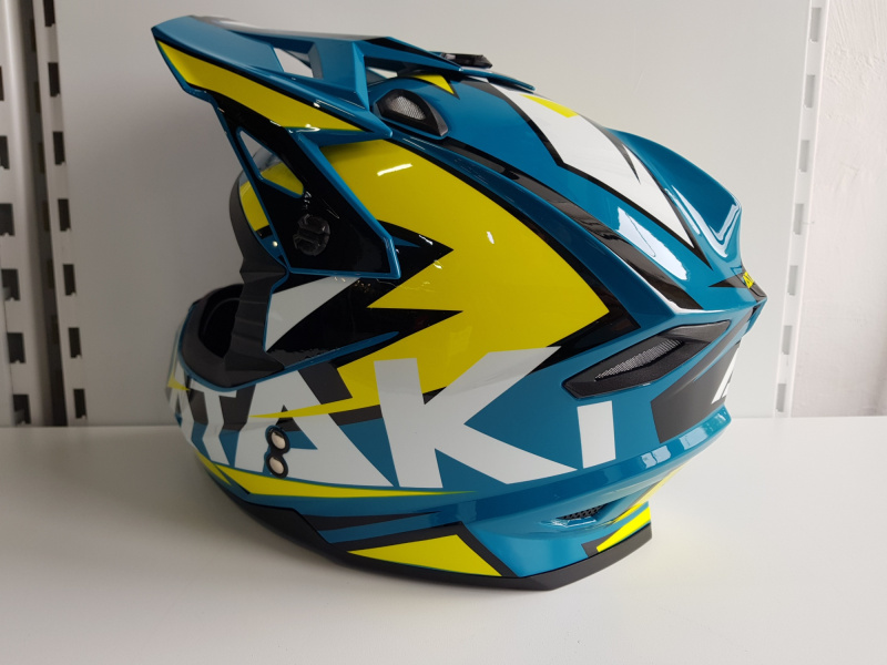 Шлем (кроссовый) Ataki JK801 Rampage синий/желтый глянцевый