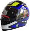 Шлем (интеграл) Ataki JK316 Route синий/Hi-Vis желтый глянцевый