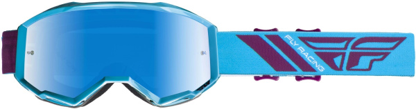 Очки для мотокросса FLY RACING ZONE голубые/фиолетовые, зеркальные-синие
